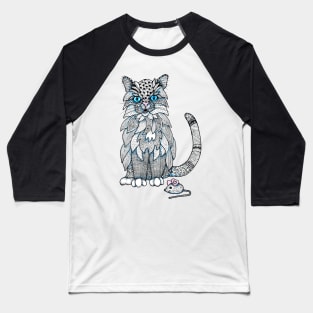 Doodle Cat with Toy Mouse Baseball T-Shirt